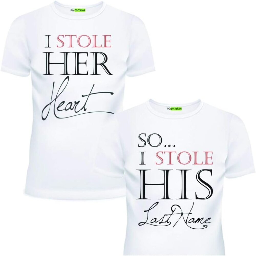 Matching Shirts for Couples, Set for Husband & Wife Anniversary, Wedding, Honeym